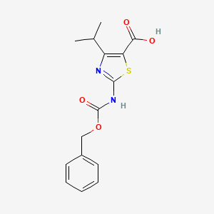 molecular formula C15H16N2O4S B2375849 2-(Phenylmethoxycarbonylamino)-4-propan-2-yl-1,3-thiazole-5-carboxylic acid CAS No. 2287321-10-0