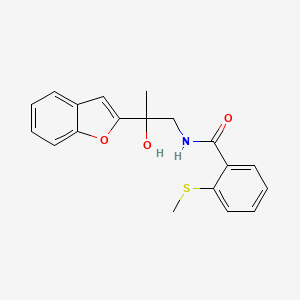 N-(2-(benzofuran-2-yl)-2-hydroxypropyl)-2-(methylthio)benzamide