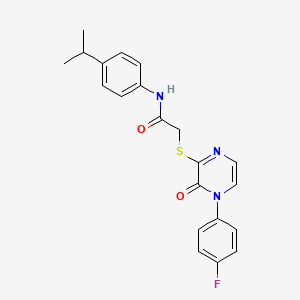2-((4-(4-fluorophenyl)-3-oxo-3,4-dihydropyrazin-2-yl)thio)-N-(4-isopropylphenyl)acetamide