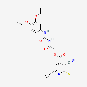 2-{[(3,4-Diethoxyphenyl)carbamoyl]amino}-2-oxoethyl 3-cyano-6-cyclopropyl-2-(methylsulfanyl)pyridine-4-carboxylate
