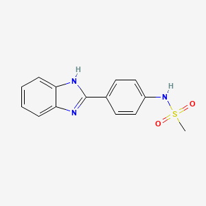 molecular formula C14H13N3O2S B2375870 N-[4-(1H-1,3-benzodiazol-2-yl)phenyl]methanesulfonamide CAS No. 941943-32-4