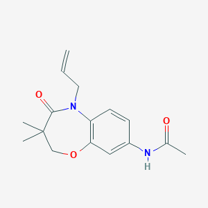 molecular formula C16H20N2O3 B2375880 N-(5-烯丙-3,3-二甲基-4-氧代-2,3,4,5-四氢苯并[b][1,4]恶二杂环-8-基)乙酰胺 CAS No. 921525-05-5