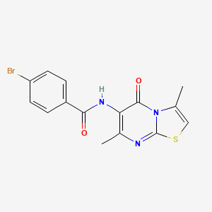 molecular formula C15H12BrN3O2S B2375885 4-bromo-N-(3,7-dimethyl-5-oxo-5H-thiazolo[3,2-a]pyrimidin-6-yl)benzamide CAS No. 946250-34-6