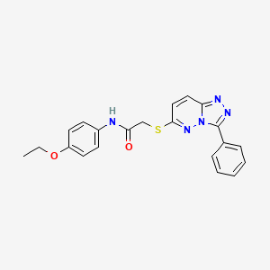 molecular formula C21H19N5O2S B2375886 N-(4-ethoxyphenyl)-2-((3-phenyl-[1,2,4]triazolo[4,3-b]pyridazin-6-yl)thio)acetamide CAS No. 852372-54-4