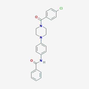 molecular formula C24H22ClN3O2 B237589 N-[4-[4-(4-chlorobenzoyl)piperazin-1-yl]phenyl]benzamide 