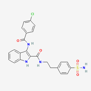 molecular formula C24H21ClN4O4S B2375897 N-(2,5-dimethylphenyl)-7-{[isobutyryl(4-methylphenyl)amino]methyl}-2,3-dihydro-1,4-benzoxazepine-4(5H)-carboxamide CAS No. 1185124-68-8