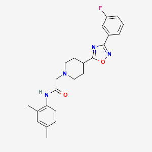 molecular formula C23H25FN4O2 B2375901 N-(2,4-dimethylphenyl)-2-(4-(3-(3-fluorophenyl)-1,2,4-oxadiazol-5-yl)piperidin-1-yl)acetamide CAS No. 1251624-68-6