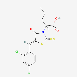 (Z)-2-(5-(2,4-dichlorobenzylidene)-4-oxo-2-thioxothiazolidin-3-yl)pentanoic acid