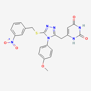 6-((4-(4-methoxyphenyl)-5-((3-nitrobenzyl)thio)-4H-1,2,4-triazol-3-yl)methyl)pyrimidine-2,4(1H,3H)-dione