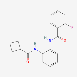 molecular formula C18H17FN2O2 B2375914 N-(2-(cyclobutanecarboxamido)phenyl)-2-fluorobenzamide CAS No. 1203286-67-2