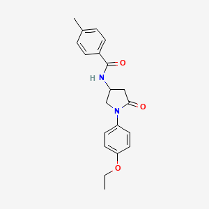 molecular formula C20H22N2O3 B2375917 N-[1-(4-ethoxyphenyl)-5-oxopyrrolidin-3-yl]-4-methylbenzamide CAS No. 905686-73-9