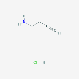 molecular formula C5H10ClN B2375927 pent-4-yn-2-amine;hydrochloride CAS No. 141381-35-3
