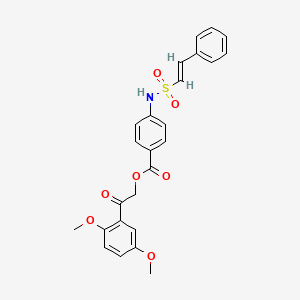 [2-(2,5-dimethoxyphenyl)-2-oxoethyl] 4-[[(E)-2-phenylethenyl]sulfonylamino]benzoate