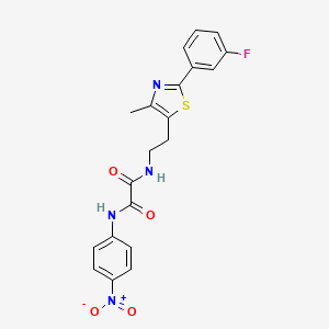 molecular formula C20H17FN4O4S B2375931 N1-(2-(2-(3-fluorophenyl)-4-methylthiazol-5-yl)ethyl)-N2-(4-nitrophenyl)oxalamide CAS No. 897612-25-8