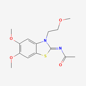 (Z)-N-(5,6-dimethoxy-3-(2-methoxyethyl)benzo[d]thiazol-2(3H)-ylidene)acetamide