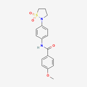 molecular formula C17H18N2O4S B2375936 N-(4-(1,1-dioxidoisothiazolidin-2-yl)phenyl)-4-methoxybenzamide CAS No. 941974-39-6