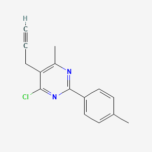molecular formula C15H13ClN2 B2375937 4-Chloro-6-methyl-2-(4-methylphenyl)-5-(2-propynyl)pyrimidine CAS No. 478048-30-5