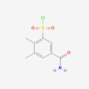 molecular formula C9H10ClNO3S B2375944 5-氨基甲酰基-2,3-二甲苯-1-磺酰氯 CAS No. 1462994-43-9