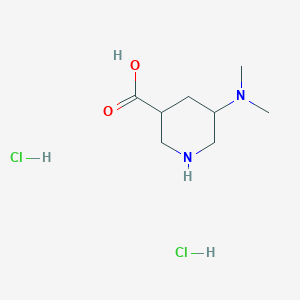 molecular formula C8H18Cl2N2O2 B2375945 5-(Dimethylamino)piperidine-3-carboxylic acid dihydrochloride CAS No. 2173999-04-5