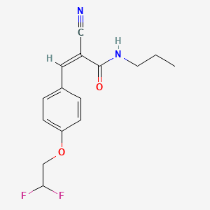 molecular formula C15H16F2N2O2 B2375947 (Z)-2-Cyano-3-[4-(2,2-difluoroethoxy)phenyl]-N-propylprop-2-enamide CAS No. 1436371-93-5