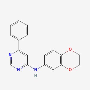 molecular formula C18H15N3O2 B2375950 N-(2,3-二氢-1,4-苯并二噁杂环-6-基)-6-苯基嘧啶-4-胺 CAS No. 1026524-67-3