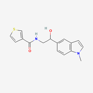 molecular formula C16H16N2O2S B2375951 N-(2-hydroxy-2-(1-methyl-1H-indol-5-yl)ethyl)thiophene-3-carboxamide CAS No. 2034526-27-5