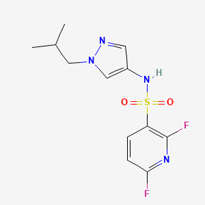 molecular formula C12H14F2N4O2S B2375952 2,6-difluoro-N-[1-(2-methylpropyl)-1H-pyrazol-4-yl]pyridine-3-sulfonamide CAS No. 2094437-90-6