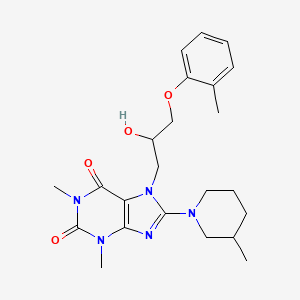molecular formula C23H31N5O4 B2375958 7-(2-hydroxy-3-(o-tolyloxy)propyl)-1,3-dimethyl-8-(3-methylpiperidin-1-yl)-1H-purine-2,6(3H,7H)-dione CAS No. 941974-80-7