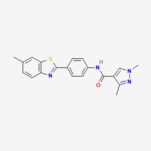 1,3-dimethyl-N-(4-(6-methylbenzo[d]thiazol-2-yl)phenyl)-1H-pyrazole-4-carboxamide
