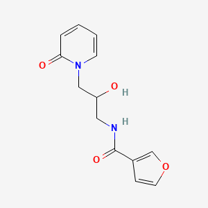 molecular formula C13H14N2O4 B2375986 N-(2-hydroxy-3-(2-oxopyridin-1(2H)-yl)propyl)furan-3-carboxamide CAS No. 1795303-17-1