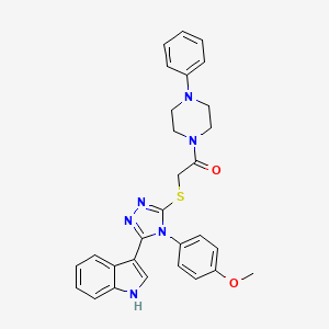2-((5-(1H-indol-3-yl)-4-(4-methoxyphenyl)-4H-1,2,4-triazol-3-yl)thio)-1-(4-phenylpiperazin-1-yl)ethanone