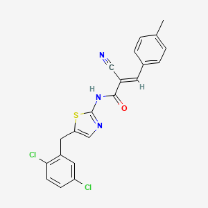 (E)-2-cyano-N-[5-[(2,5-dichlorophenyl)methyl]-1,3-thiazol-2-yl]-3-(4-methylphenyl)prop-2-enamide