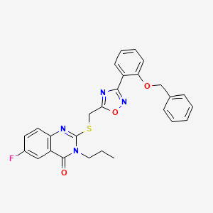 2-(((3-(2-(benzyloxy)phenyl)-1,2,4-oxadiazol-5-yl)methyl)thio)-6-fluoro-3-propylquinazolin-4(3H)-one