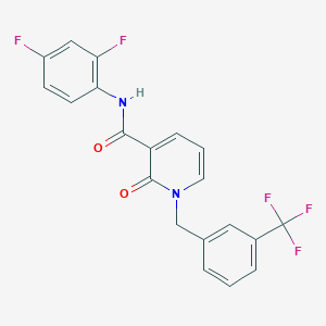 molecular formula C20H13F5N2O2 B2375999 N-(2,4-difluorophenyl)-2-oxo-1-{[3-(trifluoromethyl)phenyl]methyl}-1,2-dihydropyridine-3-carboxamide CAS No. 338754-76-0