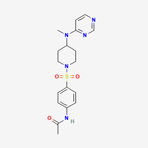 molecular formula C18H23N5O3S B2376026 N-[4-({4-[methyl(pyrimidin-4-yl)amino]piperidin-1-yl}sulfonyl)phenyl]acetamide CAS No. 2380171-27-5