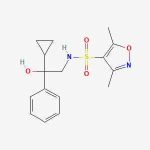 molecular formula C16H20N2O4S B2376039 N-(2-CYCLOPROPYL-2-HYDROXY-2-PHENYLETHYL)-3,5-DIMETHYL-1,2-OXAZOLE-4-SULFONAMIDE CAS No. 1448075-78-2