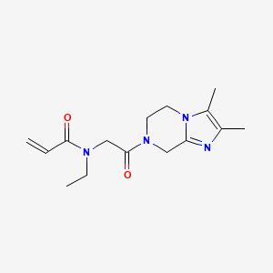 molecular formula C15H22N4O2 B2376070 N-[2-(2,3-Dimethyl-6,8-dihydro-5H-imidazo[1,2-a]pyrazin-7-yl)-2-oxoethyl]-N-ethylprop-2-enamide CAS No. 2361720-92-3