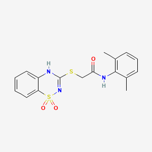 molecular formula C17H17N3O3S2 B2376142 N-(2,6-dimethylphenyl)-2-[(1,1-dioxo-4H-1lambda6,2,4-benzothiadiazin-3-yl)sulfanyl]acetamide CAS No. 899724-65-3