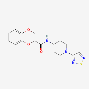 molecular formula C16H18N4O3S B2376152 N-[1-(1,2,5-thiadiazol-3-yl)piperidin-4-yl]-2,3-dihydro-1,4-benzodioxine-2-carboxamide CAS No. 2097921-91-8