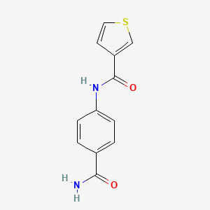 molecular formula C12H10N2O2S B2376162 N-(4-carbamoylphenyl)thiophene-3-carboxamide CAS No. 950240-55-8