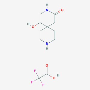 B2376195 5-Hydroxy-3,9-diazaspiro[5.5]undecan-2-one;2,2,2-trifluoroacetic acid CAS No. 2230799-89-8