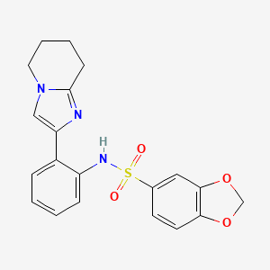 molecular formula C20H19N3O4S B2376214 N-(2-(5,6,7,8-tetrahydroimidazo[1,2-a]pyridin-2-yl)phenyl)benzo[d][1,3]dioxole-5-sulfonamide CAS No. 2034299-77-7