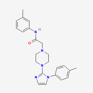 molecular formula C23H27N5O B2376238 N-(m-tolyl)-2-(4-(1-(p-tolyl)-1H-imidazol-2-yl)piperazin-1-yl)acetamide CAS No. 1021105-55-4