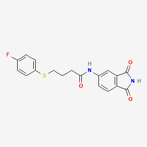molecular formula C18H15FN2O3S B2376267 N-(1,3-dioxoisoindolin-5-yl)-4-((4-fluorophenyl)thio)butanamide CAS No. 922988-23-6