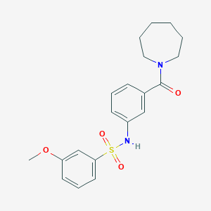 molecular formula C20H24N2O4S B2376279 N-[3-(1-azepanylcarbonyl)phenyl]-3-methoxybenzenesulfonamide CAS No. 690643-27-7