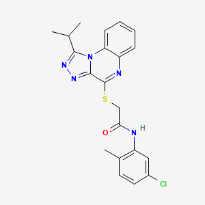 molecular formula C21H20ClN5OS B2376283 N-(5-chloro-2-methylphenyl)-2-{[1-(propan-2-yl)-[1,2,4]triazolo[4,3-a]quinoxalin-4-yl]sulfanyl}acetamide CAS No. 1358909-30-4