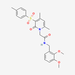 molecular formula C25H28N2O6S B2376288 N-(2,3-dimethoxybenzyl)-2-(4,6-dimethyl-2-oxo-3-tosylpyridin-1(2H)-yl)acetamide CAS No. 1185156-36-8