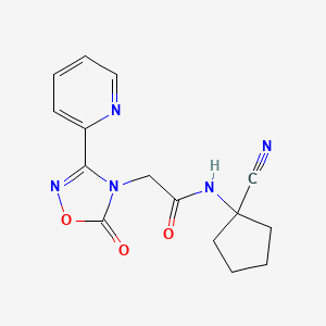 molecular formula C15H15N5O3 B2376290 N-(1-cyanocyclopentyl)-2-[5-oxo-3-(pyridin-2-yl)-4,5-dihydro-1,2,4-oxadiazol-4-yl]acetamide CAS No. 1252333-84-8