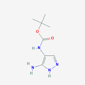 molecular formula C8H14N4O2 B2376300 Tert-butyl (3-amino-1h-pyrazol-4-yl)carbamate CAS No. 2090338-13-7