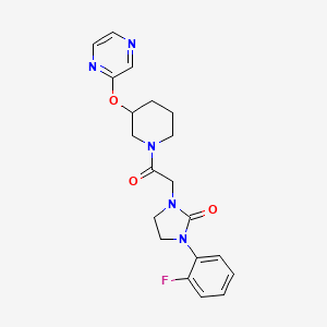 1-(2-Fluorophenyl)-3-(2-oxo-2-(3-(pyrazin-2-yloxy)piperidin-1-yl)ethyl)imidazolidin-2-one